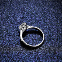 Silver Moissanite Ring, Twisted Vine Interwoven Band-1 carat (zircon)  11 yards