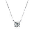 wholesale S925 Silver Icy Moissanite Four-Prong Pendant Necklace, Cross Collarbone Chain, New Eternal Love Style, Hot Selling in Cross-Border Live Streaming Wholesale-0-5