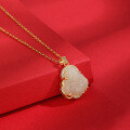 wholesale S925 Sterling Silver Natural Hetian Jade Maitreya Buddha Necklace Women's Clavicle Chain Palace Style Pendant Jewelry Accessory-0-2