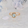 wholesale S925 silver plated with 14k gold, French light luxury style sky blue topaz heart-shaped ring by Dunli Jewelry Factory-0-1