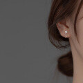 wholesale S925 Silver Inlaid Diamond Four-Leaf Clover Waterdrop Ear Studs Korean Short Style Minimalist Elegant Ear Accessories M02068-0-2