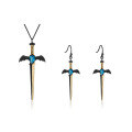 wholesale 925 Silver Dark Series Designer High-End Dagger Gothic Earrings with Natural Gemstones-0-3