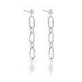 wholesale S925 Sterling Silver 1050 Small Niche Ins Minimalist Style High-end Elegant Tassel Chain Freshwater Pearl Earrings for Women-0-5