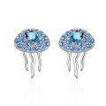 wholesale S925 sterling silver light luxury designer jellyfish-shaped earrings with topaz natural gemstone fashion ear studs-0-6