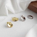 wholesale S925 Sterling Silver Plated Gold Minimalist Irregular Concave-Convex Ear Studs for Women, Versatile and Elegant-0-2