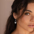 S925 Sterling Silver Natural Freshwater Pearl Teardrop Earrings, Wholesale-0-1