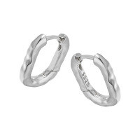 wholesale S925 Sterling Silver 188 Korean Version Small Geometric Oval Earrings INS Textured U-Shaped Ear Clips for Women-Platinum 925 silver