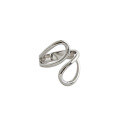 wholesale S925 Sterling Silver 506 Korean Version Ins Design Asymmetric Cross Hollow-Out Teardrop Ring for Women Versatile Band-0-4