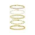 wholesale S925 Silver European and American New Golden Fashion 5-Piece Stackable Bracelet Cross-Border Hot Selling Moissanite Cuban Chain Bracelet-0-0