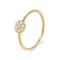 wholesale S925 Sterling Silver Autumn and Winter New Snowflake Ring Set with Moissanite in Golden Dawn Series Unisex Small Ring Forest Style-0-4
