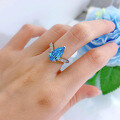 wholesale 925 Silver Mu Jing New 7*13 Teardrop Aquamarine Pear-Shaped High-Carbon Diamond Engagement Women's Simulation-0-1