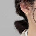 wholesale S925 Sterling Silver Ins Style Synthetic Pearl Arc Earrings Minimalist Design Delicate Accessories M03536-0-0