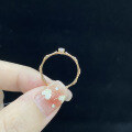 wholesale 18K Gold Bamboo Knot with Lab-Grown Diamonds Rose Gold Melee Diamond Chinese Style K Gold Ring Irregular High Quality-0-2