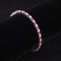 wholesale S925 sterling silver fashion moissanite tennis bracelet 3/4/5mm two-tone with lab-grown ruby-0-0