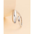 wholesale 925 Sterling Silver Minimalist Open Adjustable Stacking Ring for Women, Light Luxury and Unique Design with a Subtle Cold Tone Style for Index Finger-0-3