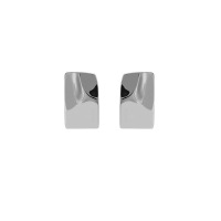 wholesale S925 sterling silver Korean version Instagram design geometric square irregular concave-convex surface glossy texture earrings for women-Platinum [with sterling silver ear plugs] > 925 silver