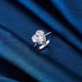 wholesale S925 Sterling Silver Cloud-Pull Jewelry Heart-Shaped 8A Super Sparkling Zircon Ring, Luxury Wedding Band-0-3