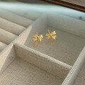 wholesale S925 Sterling Silver Maker's Fashionable Small Exquisite Bow Ear Studs, Unique Design Earrings with Silver Ear-Posts for Ear Nurturing-0-0