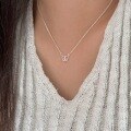 wholesale S925 Sterling Silver Twisted Knot Heart Necklace for Women, Korean Dongdaemun Style Minimalist Luxury Collarbone Chain-0-2