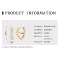 S925 Sterling Silver Four-Leaf Clover Moissanite Hoop Earrings-0-6