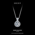 S925 Sterling Silver D Color Moissanite Cross-Border Fashion Round Pendant Necklace Wholesale-0-5