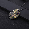wholesale 925 Silver Two-Tone Plated Natural Amethyst Pendant with High-End Designer Chinese Style Magpie Design Necklace-0-2