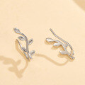wholesale S925 sterling silver cross-border best-selling leaf ear clips, fashionable, versatile, and elegant for commuting, ear cuff earrings-0-2