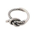 wholesale S925 Silver Retro-Style Cross Knot Adjustable Ring for Women, Minimalist Ins Fashion Index Finger Ring-0-5