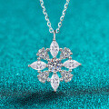 S925 Sterling Silver Moissanite Marquise Pear Pendant Necklace, Luxurious and Elegant-0-4