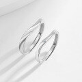 wholesale S925 metal irregular plain couple rings for men and women, minimalist and unique Valentine's Day gift for girlfriend-0-2