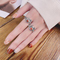 wholesale S925 Sterling Silver 3D Lucky Cat Coin Inlaid with Red Agate Ring Retro Chinese Style Index Finger Ring-0-3