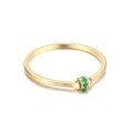 wholesale 18K Yellow Gold, 14K Rose Gold, 9K Gold Light Luxury Genuine Emerald Ring for Women, Gemstone Pinky Ring, Fashion Commuter Jewelry-0-2