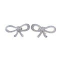 wholesale S925 Silver Bow Earrings New, Simple and Small French Minimalist Design, Niche Style Elegant Women's-0-4