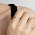925 Silver Moissanite Ring Women's Seven-Star Row Ring-0-3