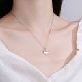 wholesale Pure silver minimalist mermaid tail necklace with white shell pendant, small batch design cross-border new arrival birthday gift for women-0-2