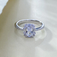 wholesale S925 Sterling Silver 4*6 Cube Zirconia Inlaid High-End Row Ring for Women Proposal Gift-R1423 No.9