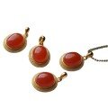 wholesale Natural Sichuan material full-meat southern red egg pendant, fashionable niche design cherry red agate necklace for women, with metal material at the front-0-4