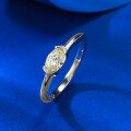 wholesale S925 Silver Simulation 4*6 Yellow Zircon Wealth Ring, Fashionable Minimalist and Versatile, Drop Shipping-0-5