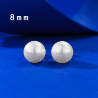 wholesale S925 Sterling Silver Full Body Strong Luster Pearl Earrings for Women, French Daily Fashion Versatile Drop Shipping-E440 White beads 10mm 925 silver