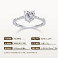 Sterling Silver Cross-Border Moissanite Heart Ring Irregular Wedding Jewelry Wholesale-0-4
