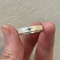 wholesale S925 Sterling Silver Falling into the Starry Sky Blue Zircon Brushed Starry Light Minimalist Ring for Women, Small Opening Ring with Unique Design-0-2