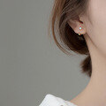 wholesale S925 Silver Minimalist Single Diamond Ear Hook for Women, Korean Style Summer Small Spiral Elegant Line Ear Studs G9368-0-3