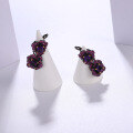 wholesale S925 Silver Designer Natural Gemstone Earrings, Floral Collection Russian Luxury Amethyst Earrings-0-3
