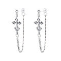 wholesale S925 Silver Antique Korean-style Anchor Hexagram Element Small Accessory Tassel Earring Chain Earrings-0-4