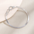 wholesale 925 Sterling Silver Snake Bone Chain Bracelet for Women, Korean Dongdaemun Style, Unique Double Ring Interlocking Design, Small and Trendy, Versatile-0-3