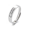 wholesale S925 Sterling Silver Korean Style Minimalist Ins Wind Couple Rings Romantic English Sentence Open Ring-0-5