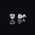 wholesale S925 Sterling Silver Plated with 18K Gold 1/2 Carat Eagle Claw Heart-Shaped Moissanite Stud Earrings in Stock-0-0
