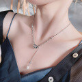 wholesale S925 Sterling Silver Spliced Rolling Bead Letter Fringe Pearl Necklace Ins Korean Japanese Style Collarbone Chain-0-1