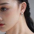wholesale S925 Sterling Silver Korean-style Creative Trendy Fishbone Pattern Earrings New Simple Stud Earrings-0-3