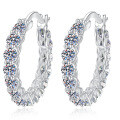 S925 Sterling Silver Moissanite Full-Set Earrings, Light Luxury Ins Style-0-3